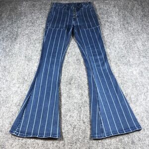 Rock & Roll Cowgirl High Rise Flare Jeans Women's 25x34 Striped Button Fly
